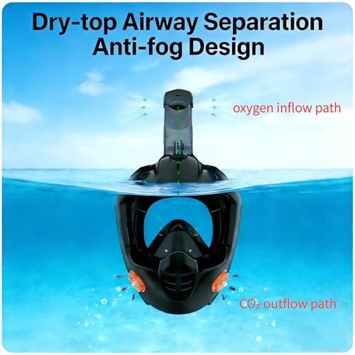 Máscara de snorkel facial completa para adultos y niños para buceo y natación miniatura 6