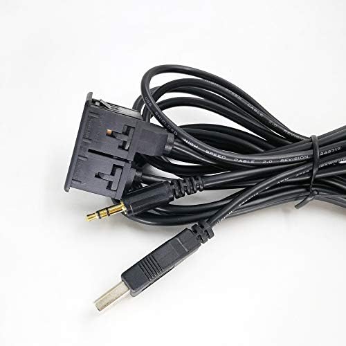 Car Auto USB Port 3.5mm Aux Socket Extension Cable Lead Mounting Panel Headphone Male Jack Flush Mount Adapter