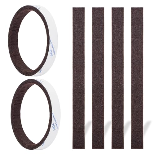 Felt Strips with Adhesive Backing, Felt Furniture Strips, 20Pieces Pack 1/2x 6 Inches, Adehesive Felt Strips for Furniture Brown