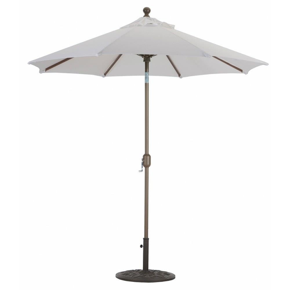 Deluxe Auto Tilt - 7.5 Foot Round Market Umbrella-Suncrylic Fabric Type-Canvas Fabric Color-Black Pole Finish