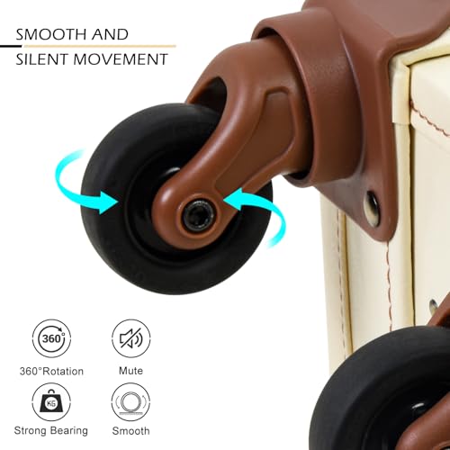 Apelila 2 Piece Vintage Luggage Set PU Leather Luggage with Spinner Wheels, Lightweight Suitcase for Travel( 20"+12")