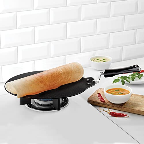 Borosil Granito Non-Stick Dosa Tawa, Induction Friendly, Granite Finish, PFOA-Free, 31 cm Diameter, Black