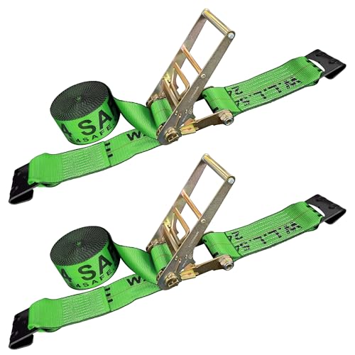 4 Pack of 1in Ratchet Straps with L-Track Fittings (8ft, Blue)