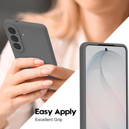 Image of DIZORO Microfiber Candy Case Compatible for Samsung S26 Smooth Touch Cushion Liquid Soft Silicone Gel Rubber Phone Cases Non-Slip Full Body Protective Shockproof Back Cover - Space