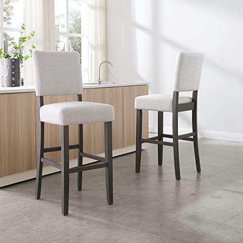 Image of Leick Home Brax Bar Stool, Heather Gray, Blackbean