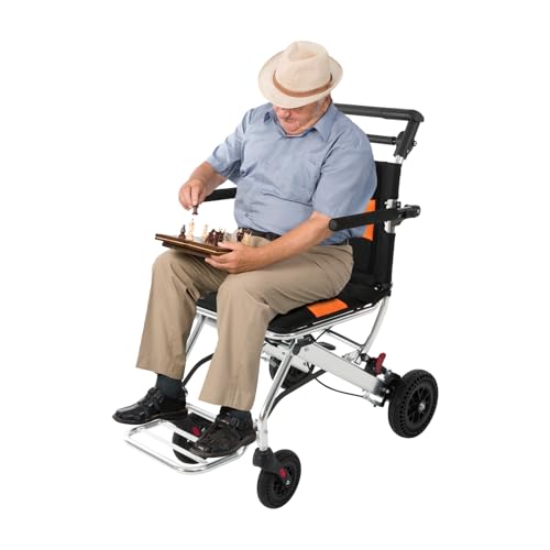 Gbonklong Ultralight Portable Folding Wheelchair, 15lbs Lightweight Adult Elderly Wheelchair - with Hand Brake and 4 Wheels, Load Capacity 352.74lbs, Suitable for Elderly, Disabled and Kids
