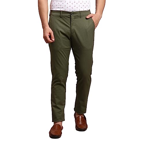 Image of Colorplus Men's Cotton Blend Print Pattern Nuvo Fit Flat Front Casual Trouser