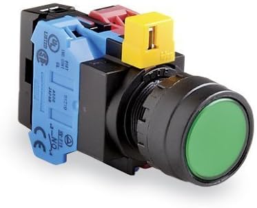 Idec HW1L-M1F10QD-G-24V Illuminated Push-Button Switch, Round, Green