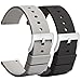 TStrap Silikon Uhrenarmband Schnellspanner 22mm – Weich Grau Schwarz Gummi Herren Damen Sport Uhrband - Wasserdichtes Militär Uhrenband Ersatzarmband für Uhr Smartwatch Silber Schnalle - 18mm 20mm