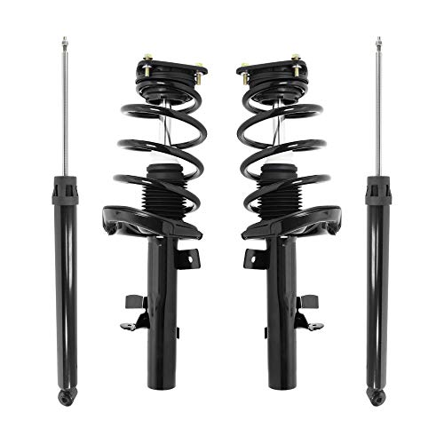 UNITY AUTOMOTIVE 4-11085-252150-001 Front and Rear Replacement Complete Strut Assembly Shock Kit Fits 2012-2018 Ford Focus