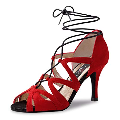 Chaussures de Danse Akira en Suède Rouge pour Sublimer vos Soirées Salsa
