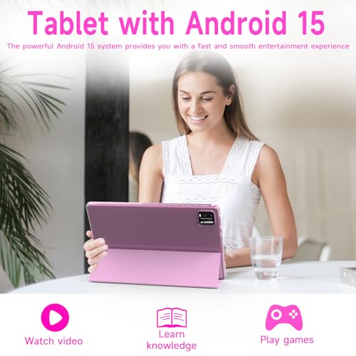 Image of 2 in 1 Android Table 10 Inch with Tablet Case and Stylus Pen Android 15 Tablet 5G WiFi-6 1280 x 800 Full HD IPS Display 6000mAh 64GB ROM + 12GB RAM (4+8 Virtal) 1024GB