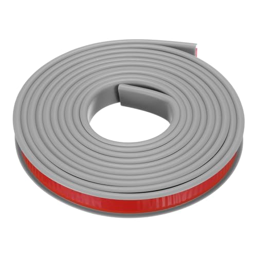 QUARKZMAN U-Form Kantenband, 9,8ft x 3/5in TPE Selbstklebende Furnierkante, Sperrholz Kantenabschluss Flexibler Möbelkantenschutz für Arbeitsplatte Schrankregal Restaurierung (Grau).