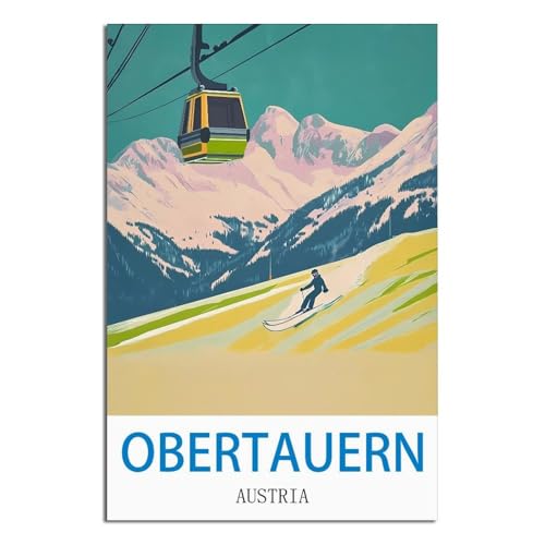 Poster Obertauern Autriche affiche de voyage vintage LNBIAND 60x90 cm
