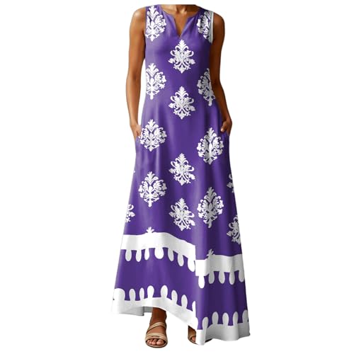 Robe longue femme ete grandes tailles fluide et ample col en V