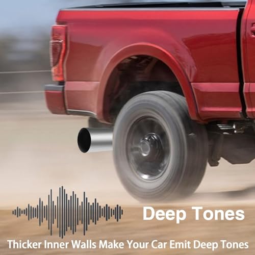 Image of 4 Inch Diesel Exhaust Elbow Tip 304 Stainless Steel Polished Exhaust Pipe Elbow 4 inchInlet to 6 inch Outlet 23 inch Overall Long Side Exit Exhaust Tip Compatible with Pickup Truck