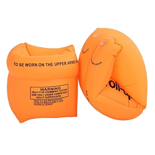 Arm Floaties for Kids and Adults (2 Pack) - Pool Floats Arm Bands Inflatable Swim Rings PVC Arm Floater for Toddlers Kids 3-5-6-12 Years (Orange 2pcs)