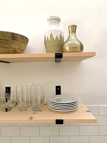 Shelf Brackets 6 Inch Floating Shelf Brackets for Shelves,Lip Hook Iron Brackets, J Wall Brackets, Modern Industrial Metal Shelf Bracket,Book Ledge (2 Pack)