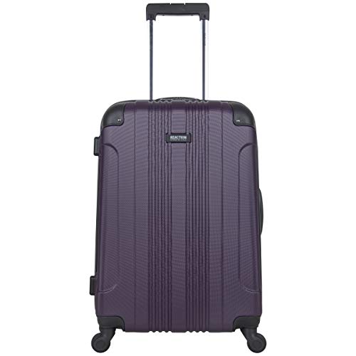 Kenneth Cole Reaction Out Of Bounds 24-inch Check-Size Lightweight Durable Hardshell 4-Wheel Spinner Upright Luggage, Deep Purple