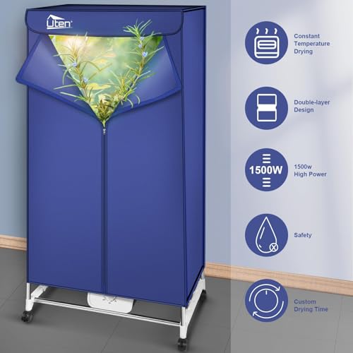 Uten Wasdroger, elektrisch, draagbare kledingkast, warmluchtdroger, dubbellaags design, grote capaciteit, 1000 W, voor appartementen - Image 7