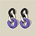 DIYANMMY Charm Elegant Hollow Color Chain Acrylic Geometric Temperament Dangle Drop Earrings Bohemian Minimalist Hypoallergenic Jewelry Gift (Black Purple earrings)