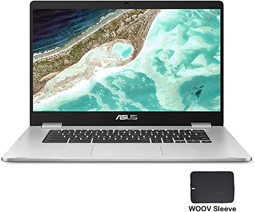 ASUS Chromebook C523, 15.6" FHD NanoEdge-Display with 180 Degree-Hinge, Intel Celeron N3350-Processor, 4GB LPDDR4-RAM, 64GB Storage, Chrome OS, Silver, Laptop-Sleeve Protector, C523NA-IH44F - Image 4
