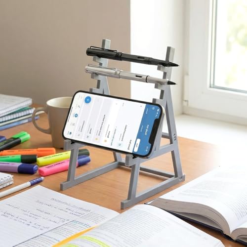 Mini Squat Rack Stifthalter, Hantel Stifthalter, Langhantel Rack Stifthalter, mit Hanteln und Gewichten, Gewichtheberbänke Bleistift Organizer für Männer Fitnessbegeisterte