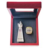 Kuseli 2023 Fantasy Football Championship Ring MVP Fantasy Trophy Prize for Men Collectible Gift (Size 11,with Box)