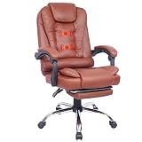 JOUUQZ Massage Office Chair High Back Office Chair Leather Office Chair with Lumbar Support Office C