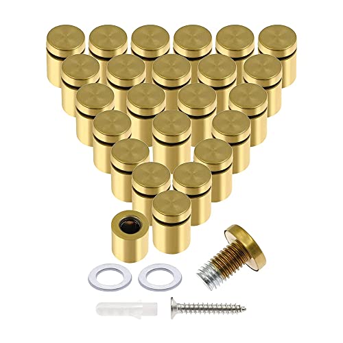 Povxlum 24 Pcs 3/4 in x 1 in Stainless Steel Standoff Screws, Wall Mounting Hardware