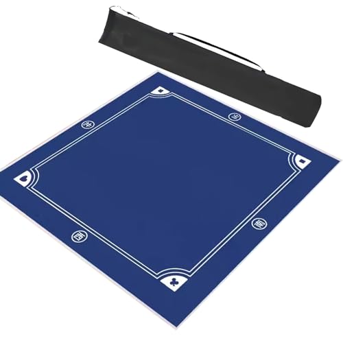 Tapete de mesa para Mahjong antideslizante azul 70x70 cm miniatura 1