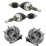 TRQ Front Drivetrain Kit CV Axle Shaft Assembly Wheel Hub Bearing Assembly Compatible with 2006-2010 Hummer H3 2009-2010 H3T