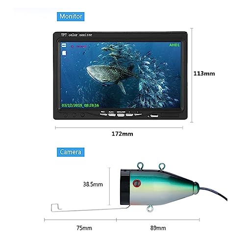Kamera Podwodna, 7 Cal kolorowy LCD lokalizator ryb podwodny aparat wędkarski 15 sztuk białe diody LED + lampa na podczerwień AHD1080P 15M kamera do łowienia pod lodem(30M)