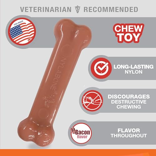 Image of Nylabone Power Chew Original Bone Dog Chew Toys, Medium, 2 Count (Pack of 3)