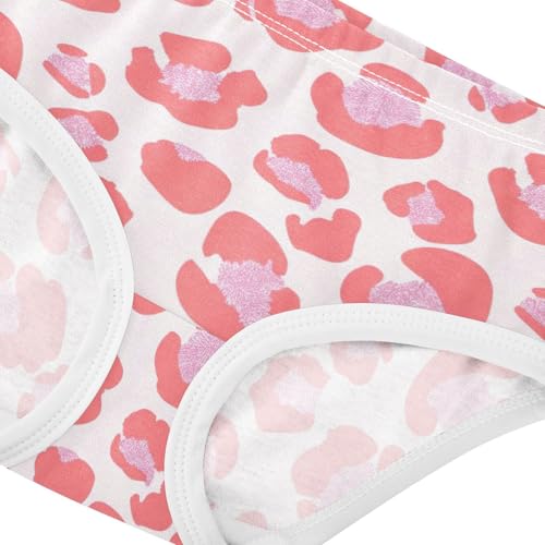Pattern Toddler Underwear Floral 2t Cotton Panties for Girl Coral Pink Leopard Spots White Undies Kids Briefs4