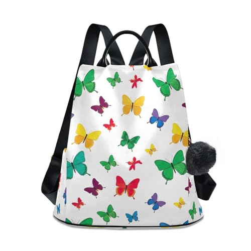 Mochila con diseño de mariposas coloridas mujer antirrobo casual bolsa 1