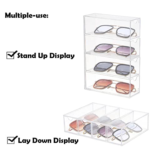 Himifuture Sunglasses Organiser with 4 Drawers, Acrylic Eyeglass Organizer, Make-up Storage Drawer Tray, Jewelry Box - Image 3