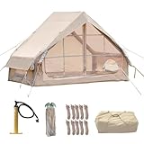 Billg Aufblasbares Campingzelt Mit Handpumpe Einfacher Aufbau Wasserdicht Winddichtes Outdoor Aufblasbares Zelt 8-12 Personen Oxford Glamping Luftzelt Hüttenhaus, Mesh Ventilation, Khaki