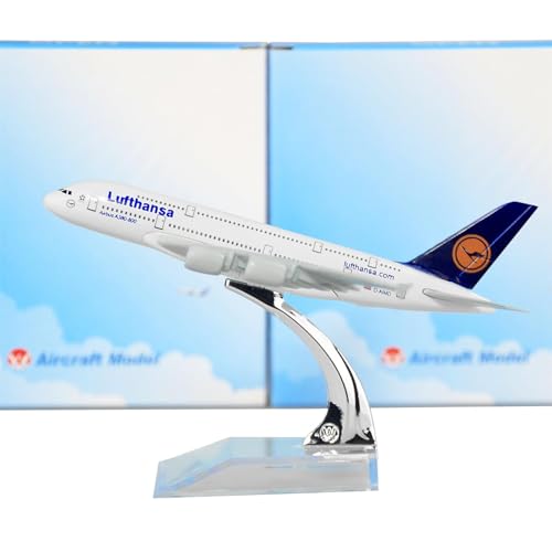 Image of Breatoi! Diecast Aeroplane Scale Model: (Lufthansa A380 Aircraft Model - 16 Cm)