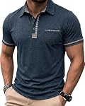 Rela Bota Polo Chemises pour hommes manches courtes Golf Chemise classique avec Polos de poche Plaid Collar Homme T-shirt