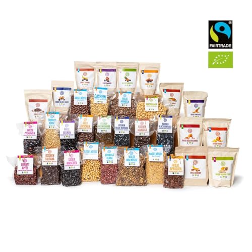 Bio Fairtrade Premium Jumbo Macadamia Nüsse 1000gr – 1 kg, Öko & Fair roh, ungeröstete, Faire Kenia Amazonas Macadamias Nuts, extra große Kerne, vegan, Familienpackung, Value-Pack
