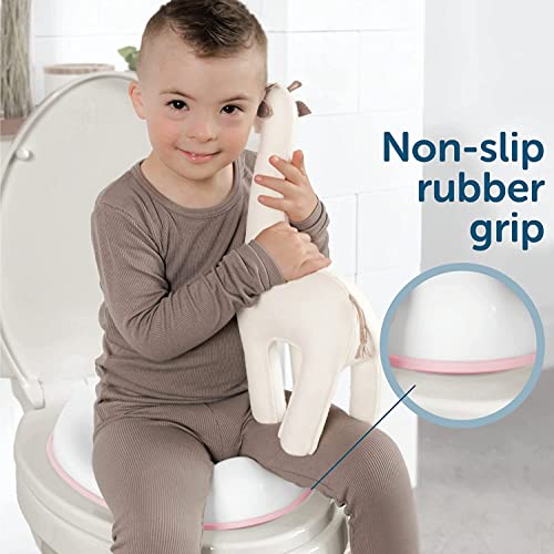 Image of Zeinwap Potty Training Seat for Boys And Girls, Fits Round & Oval Toilets, Non-Slip with Splash Guard, Includes Free Storage Hook (Pink)