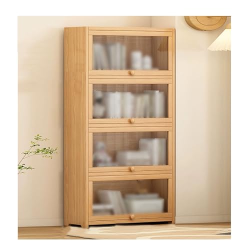 Vitrina de acrílico transparente de 4 niveles para coleccionables, juguetes, libros, sellada y a prueba de polvo, 40 cm x 134 cm, puerta abatible, armario y estantería
