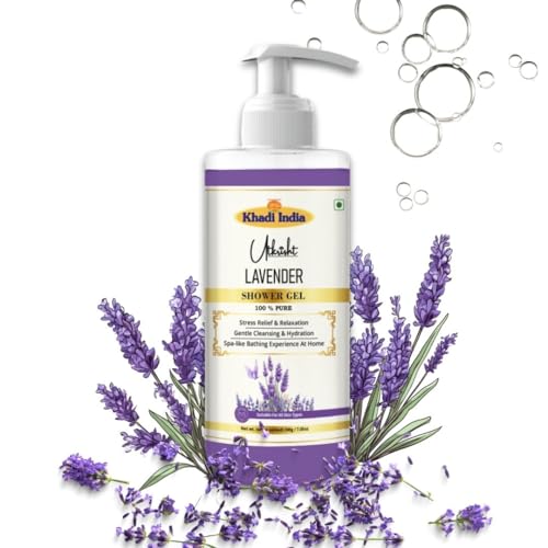 Image of Khadi Utkrisht Lavender Body Wash with Natural Lavender Extract | Deep Cleansing & Long Lasting Freshness | Moisturizing Shower Gel for Soft, Smooth & Nourished Skin | Suitable for Men & Women - 300ML