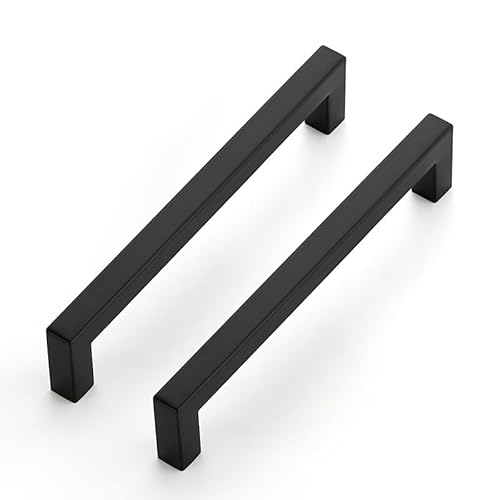 Ravinte 30 Pack Kitchen Door Handles Black Handles for Cupboards 160mm Cupboard Pulls Kitchen Cabinet Pulls Square Bar Wardrobe Hardware Cabinet Door Hardware