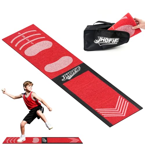 JHOFIF Baseball Sliding Mat & Softball Pitching Mat - Extra-Large Thickened PVC Pad Waterproof Anti-Slip Portable Practice Mat with Storage Bag for Indoor Outdoor Training Youth to Adult Players