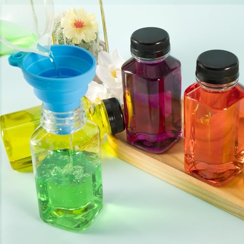 250ml Shot Flaschen zum Befüllen, 10 Stk Leere Plastikflaschen zum Befüllen, Wiederverwendbare Kunststoff Smoothie Saftflaschen zum Befüllen Transparent für Kühlschrank Juicer Shots Wasser Milch