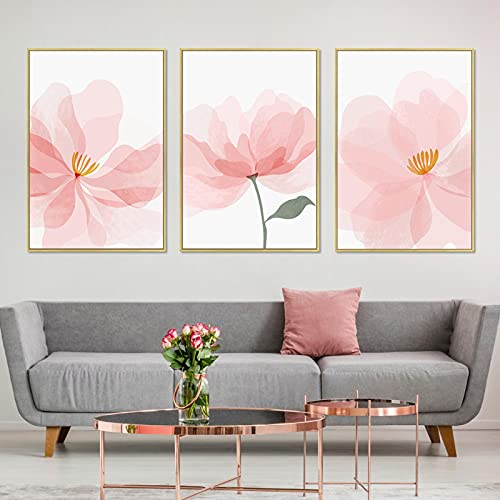 Tableau moderne salon fleur affiche aquarelle style nordique