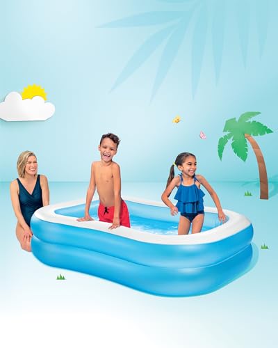 Image of INTEX 57180EP Swim Center Inflatable Family Pool: 143 Gallon Capacity - 80 inch x 60 inch x 19 inch - Blue