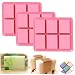 Ozera 6 Cavities Silicone Soap Mold (3 Pack), Baking Mold Cake Pan, Biscuit Chocolate Mold, Ice Cube Tray